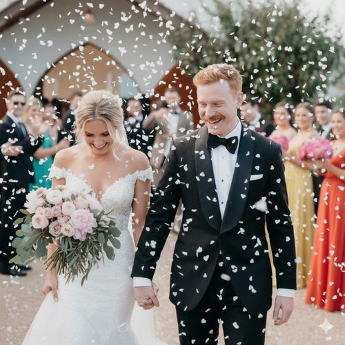 White Heart Biodegradable Confetti